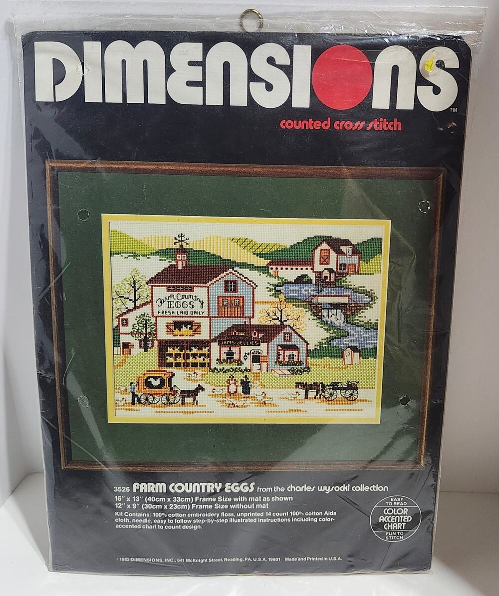 Vintage Dimensions Farm Country Eggs Counted Cross Stitch Kit 3526 Complete